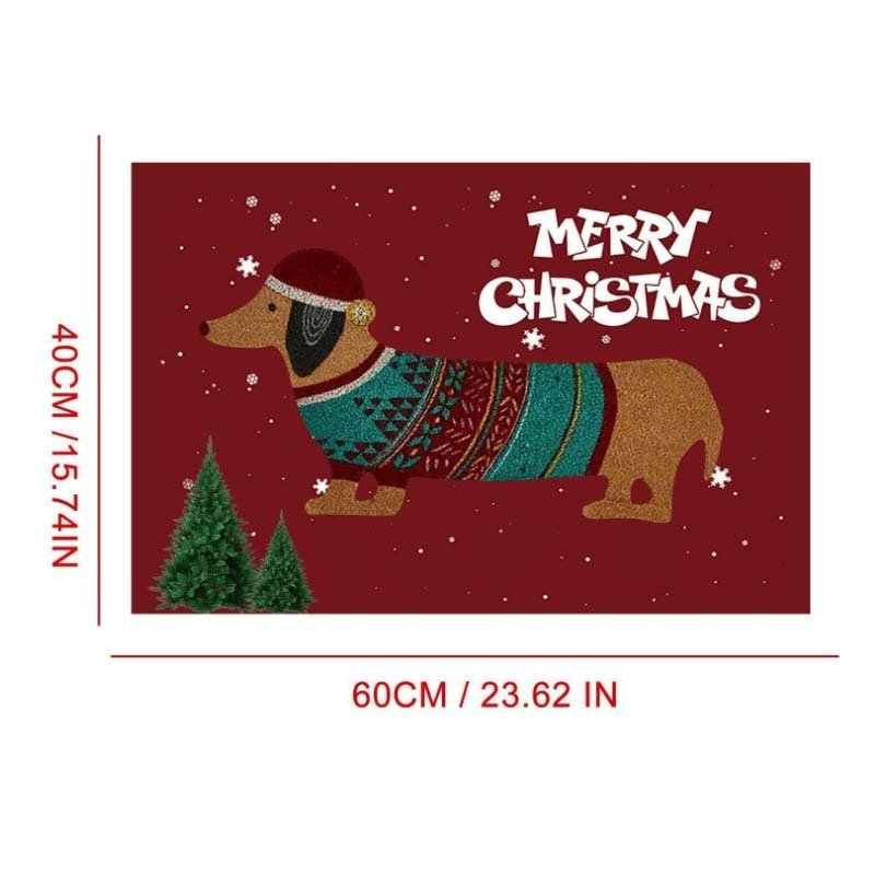 Christmas Dachshund Sausage Dog Doormat - PetsDzign