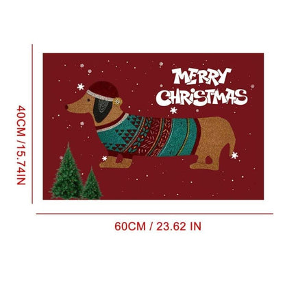 Christmas Dachshund Sausage Dog Doormat - PetsDzign