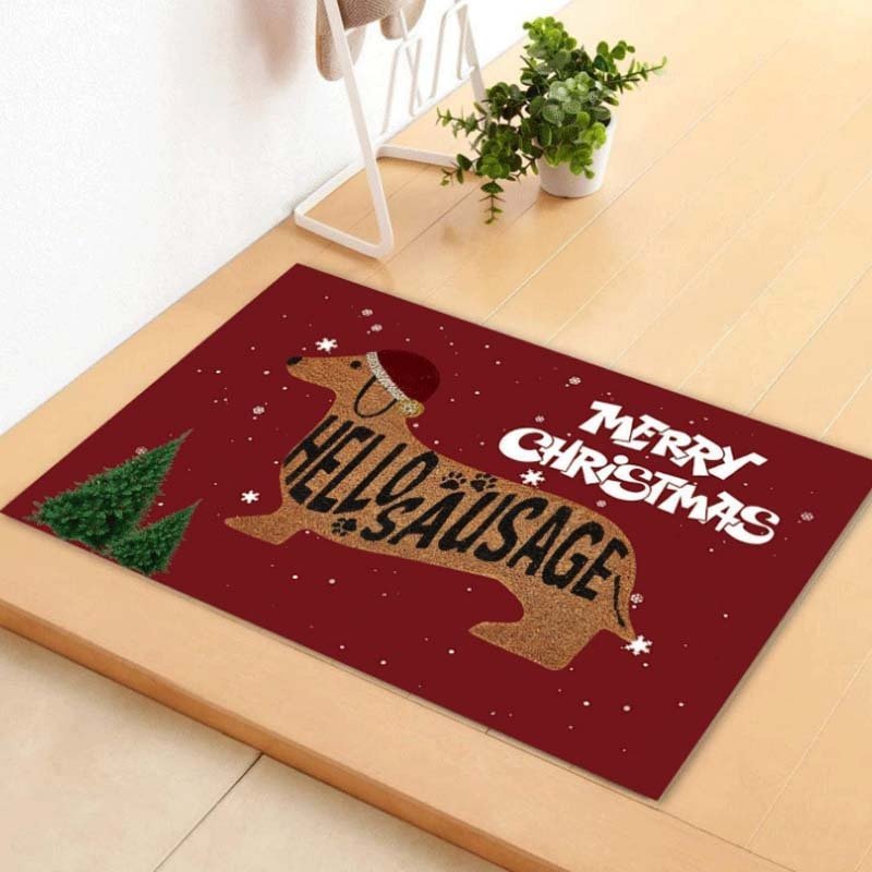 Christmas Dachshund Sausage Dog Doormat - PetsDzign