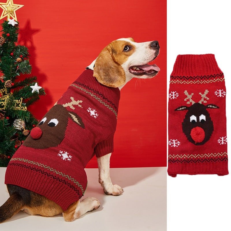 Christmas Pet Sweater - Winter Keep Warm Reindeer jerseys - PetsDzign