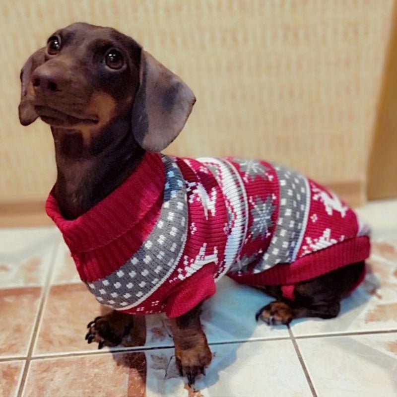 Christmas Print - Pet Dog Turtleneck Knitted Sweater - PetsDzign