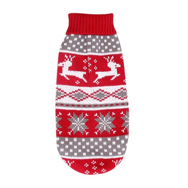 Christmas Print - Pet Dog Turtleneck Knitted Sweater - PetsDzign