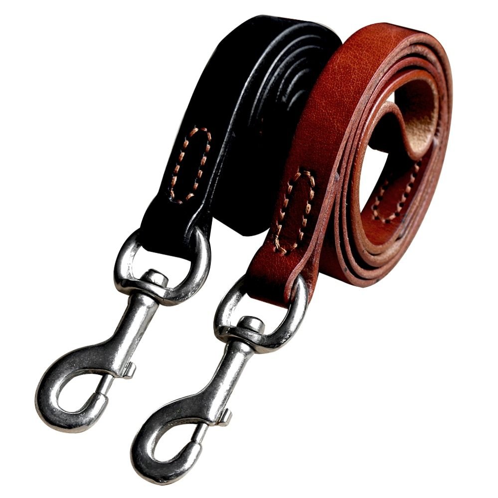 Cowhide - Leash Pet Supplies - For Walking Medium And Large Dogs - PetsDzign