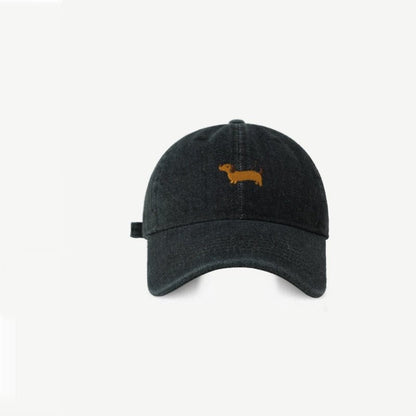 Cute Cartoon Sausage Dog Embroidered Baseball Cap - PetsDzign