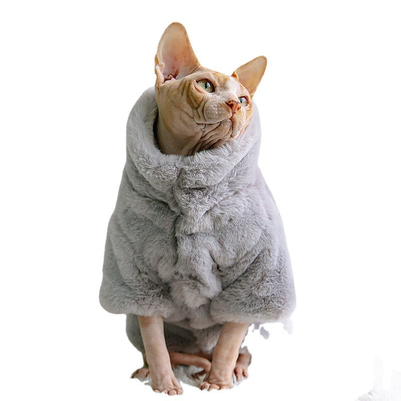 Hairless Pets.  Thick Fluffy Cat Jackets For Autumn And Winter wear. Comes in all sizes.