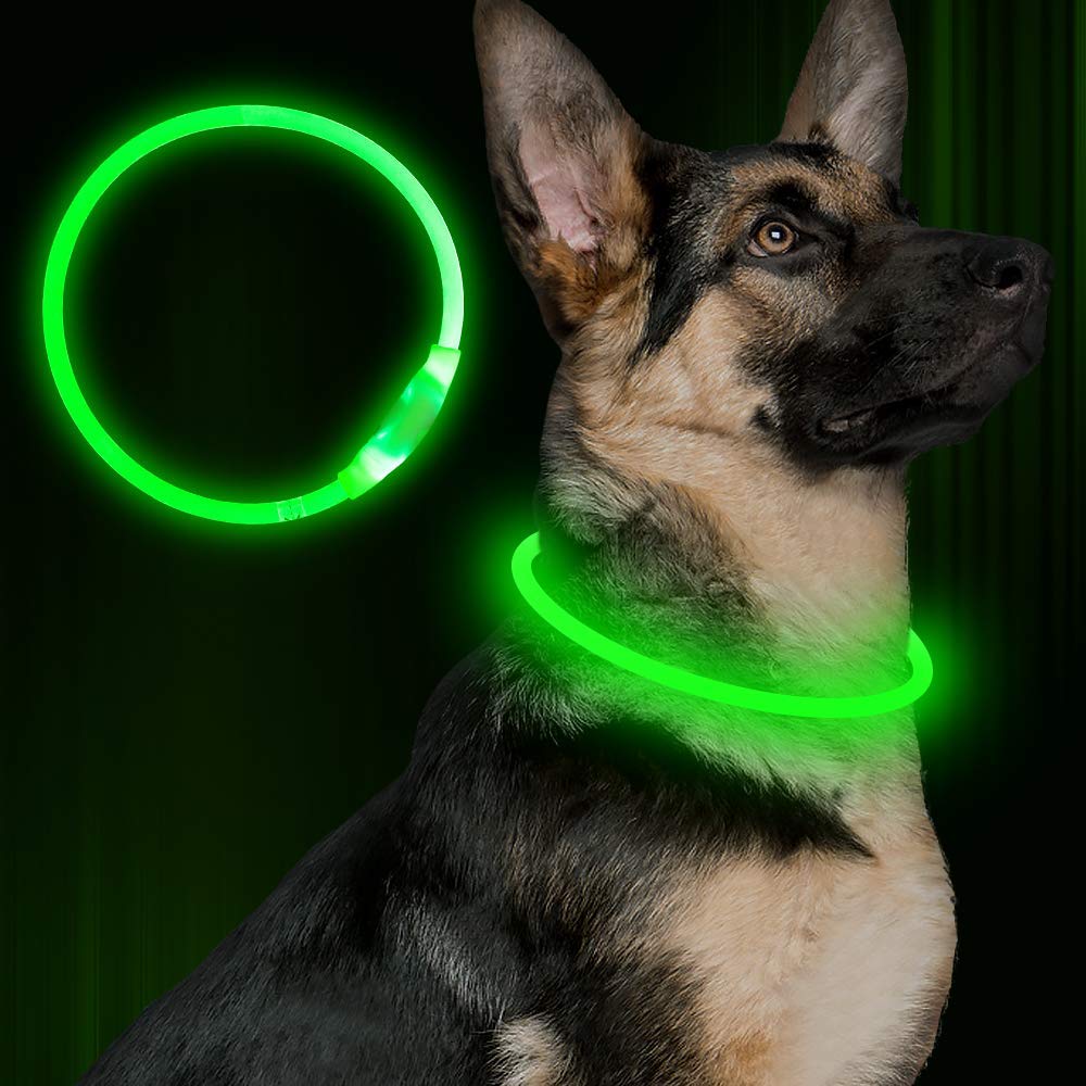 Pet Flashing Collar- USB Rechargeable -Glowing Necklace- Safety Collar Light Up Collars for Night Walking.