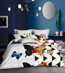 Big Slab Flower Printing And Dyeing Bed Linen Four-piece Bedding