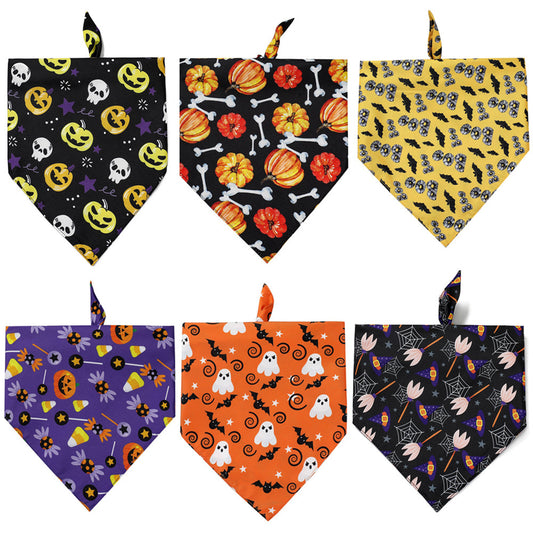 Halloween Style  Decorative Triangle Bib for Dogs and Cats -Spooky Design for Halloween- Celebrations Great Pet Accessories