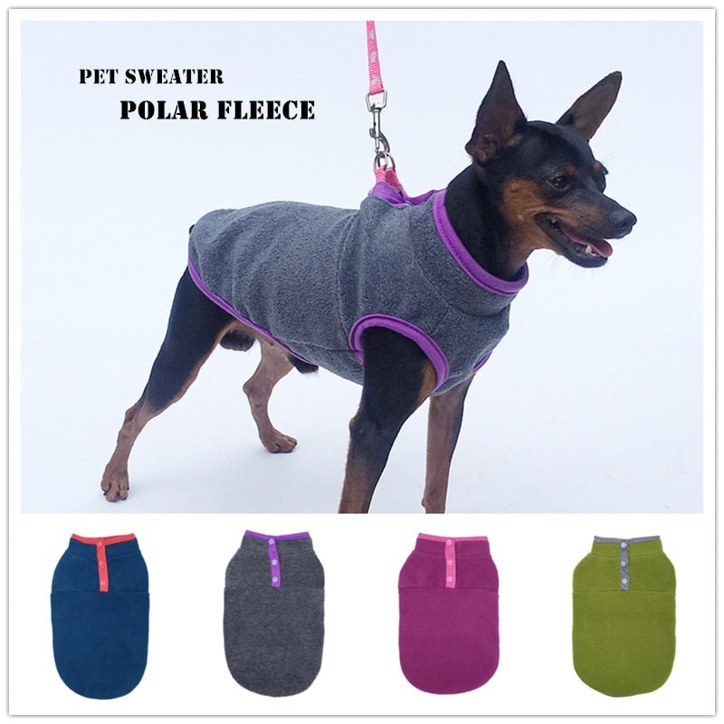 Dog Clothes Winter Warm Dog Clothing - Fleece Sweater - Soft Thicken Vest Pet Cat Jacket - PetsDzign