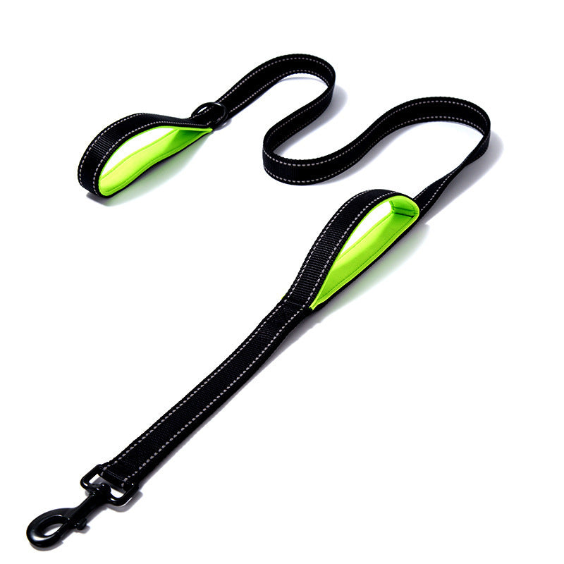 Pet Products Leash- Leash Nylon Double Thickened Reflective Dog Leash