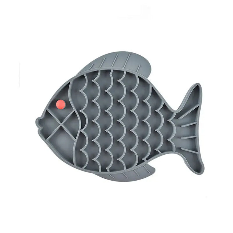 Fish Shaped Silicone Lick Mat For dogs/cats-Dog Anti Gulping Choking Feeder- Puppy Treat Dispenser