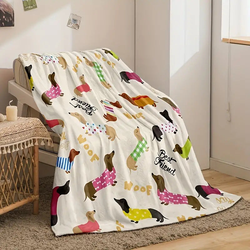 Dachshund Blanket Flannel  Cover Blanket