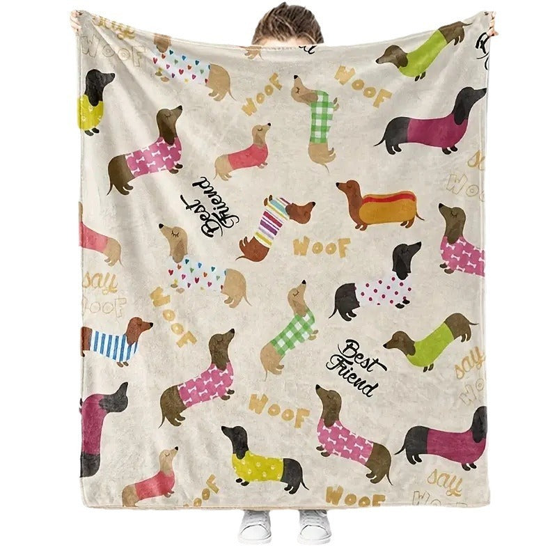 Dachshund Blanket Flannel  Cover Blanket