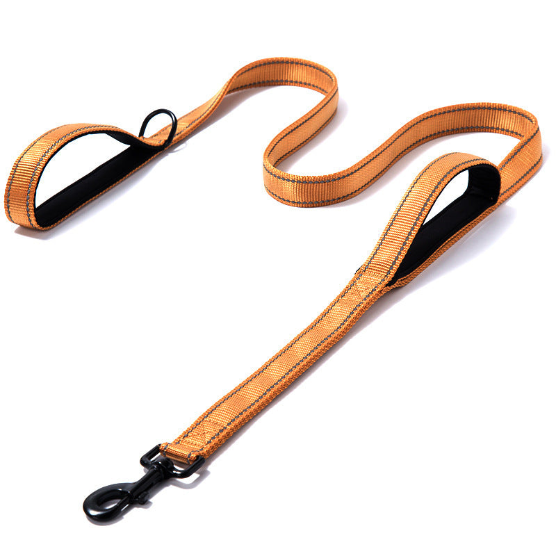 Pet Products Leash- Leash Nylon Double Thickened Reflective Dog Leash