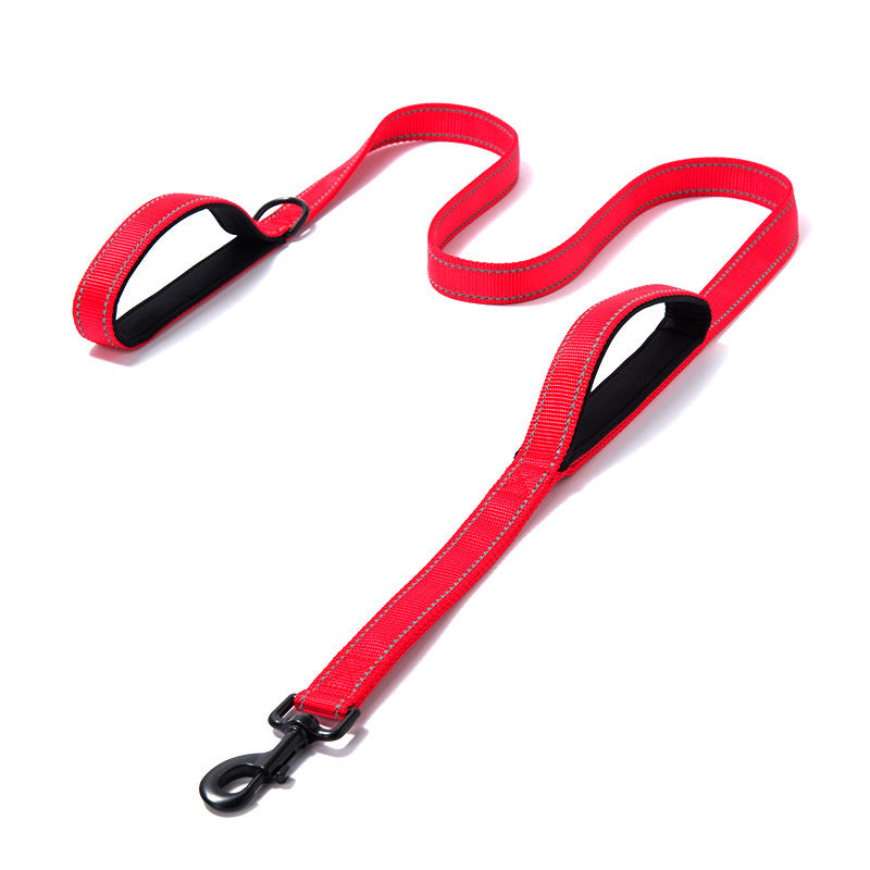 Pet Products Leash- Leash Nylon Double Thickened Reflective Dog Leash