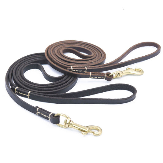 Genuine Leather Dog Leash Quality Handmade Durable Soft Pet Walking Leads Rope