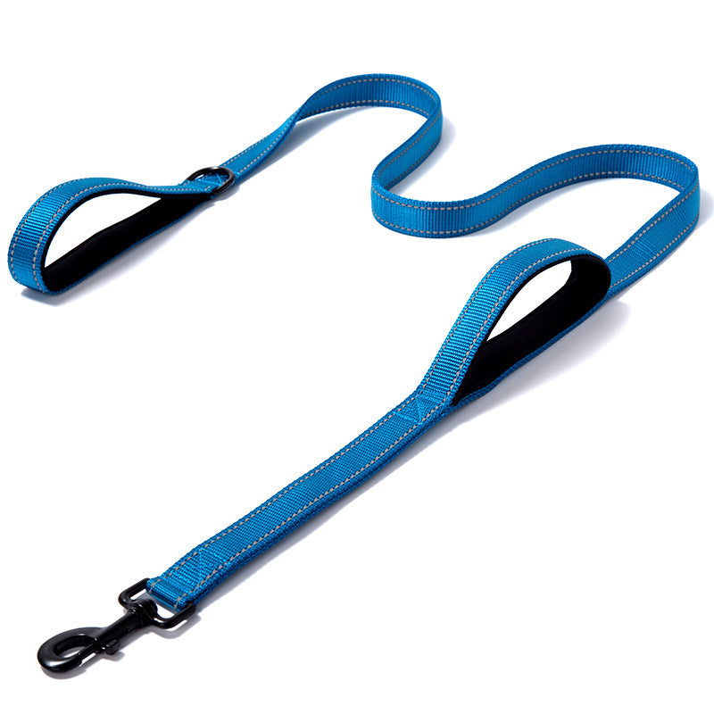 Pet Products Leash- Leash Nylon Double Thickened Reflective Dog Leash