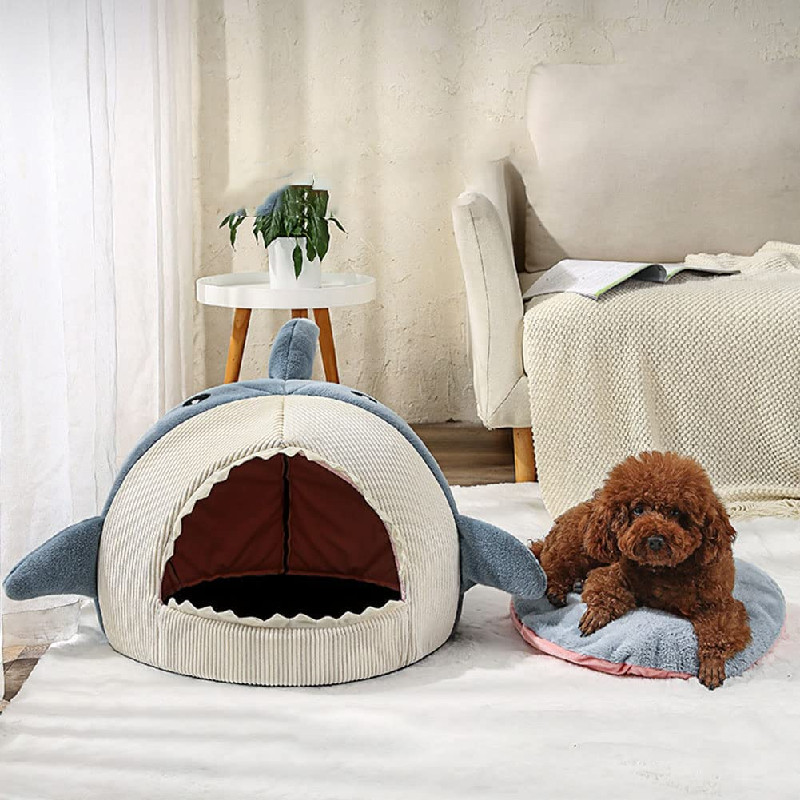 The Shark Pet Bed - Para gatos - Vem em duas cores diferentes - Ocean Bliss - Conforto aconchegante.