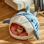 The Shark Pet Bed - Para gatos - Vem em duas cores diferentes - Ocean Bliss - Conforto aconchegante.