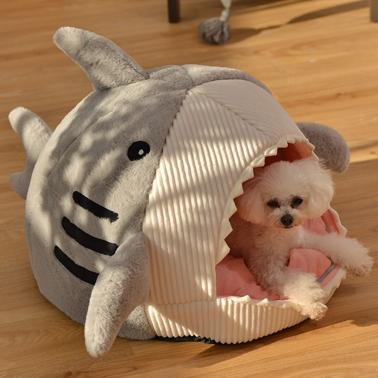 The Shark Pet Bed - Para gatos - Vem em duas cores diferentes - Ocean Bliss - Conforto aconchegante.