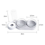 Pet Bowl Double Bowls Food Water Feeder With Auto Water Dispenser