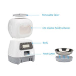 3.5 L Automatic intelligent Pet Food Dispenser, Stainless Steel Bowl.