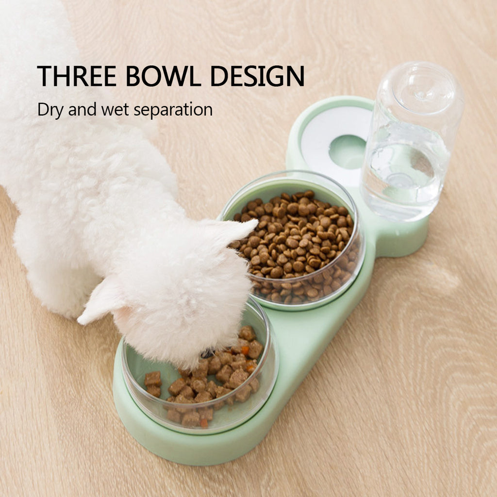 Pet Bowl Double Bowls Food Water Feeder con dispensador de agua automático