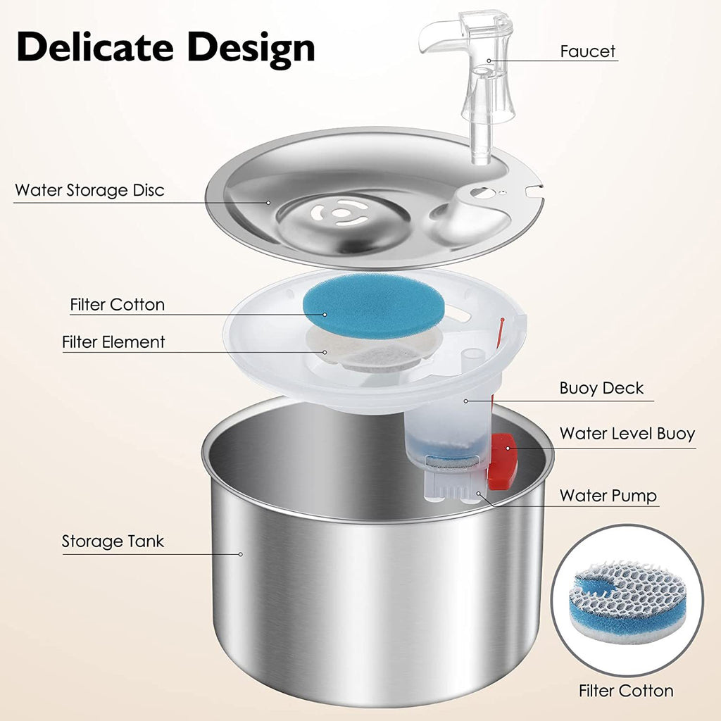 Fábrica todo em aço inoxidável dispensador de água para animais de estimação circulação automática gato dispensador de água inteligente alimentador de água para animais de estimação água corrente