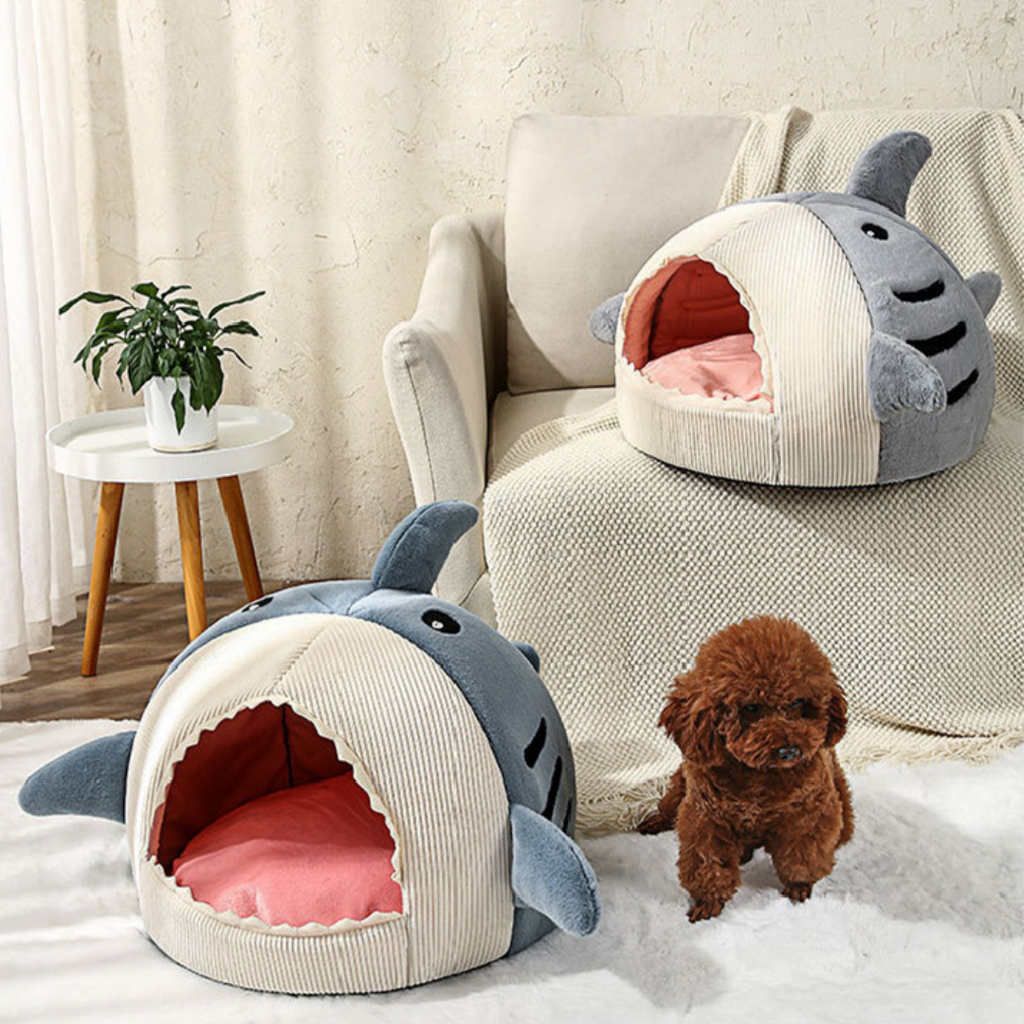 The Shark Pet Bed - Para gatos - Vem em duas cores diferentes - Ocean Bliss - Conforto aconchegante.