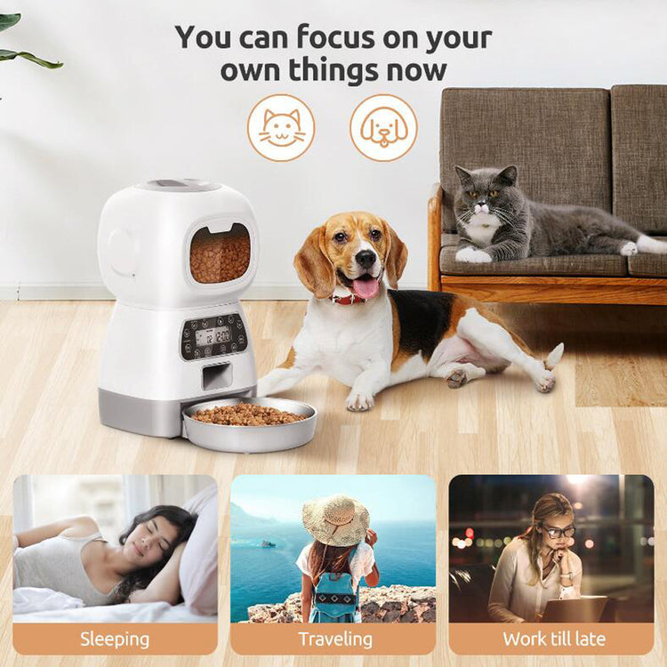 Automatic Pet food dispenser for cats and dogs